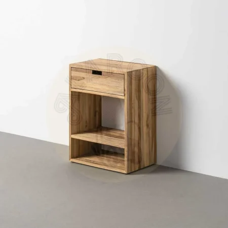 Mesita de salón en madera de teca reciclada natural con cajón y dos huecos 45x30x60cm - Ixia - 616009IX - foto-secundaria-8