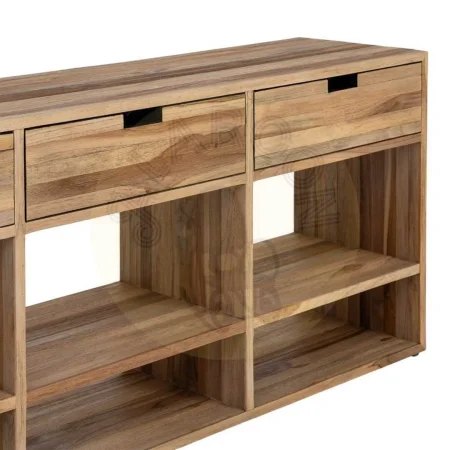 Mueble TV natural en madera de teca reciclada con cajones y huecos 140x30x55cm - Ixia - 616010IX - foto-secundaria-1