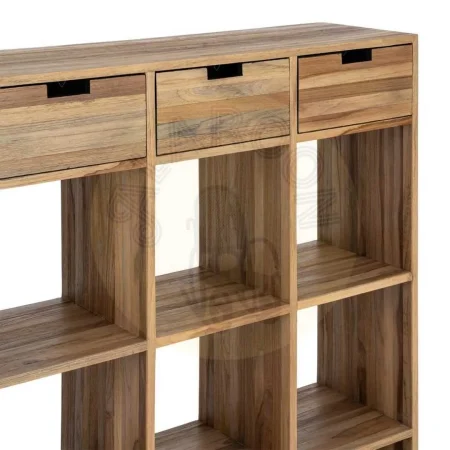 Mueble auxiliar en madera de teca reciclada color natural con cajones y huecos 96x30x98cm - Ixia - 616011IX - foto-secundaria-2