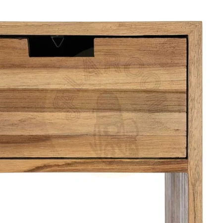 Mueble auxiliar en madera de teca reciclada color natural con cajones y huecos 96x30x98cm - Ixia - 616011IX - foto-secundaria-6