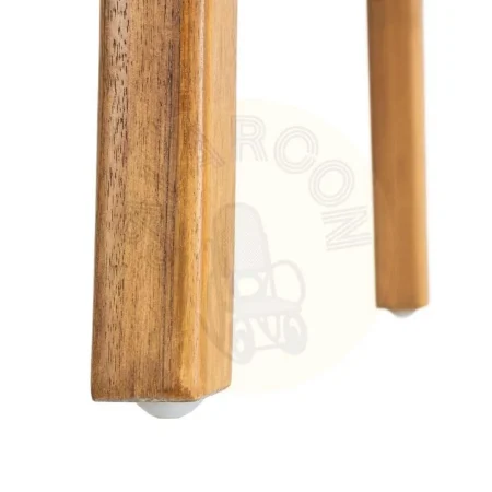 Silla de madera de teca y piel marrón para salón 50x56x87cm - Ixia - 616012IX - foto-secundaria-11