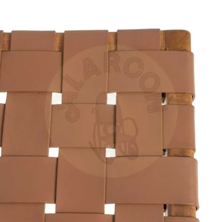 Butaca marrón en madera de teca y piel 74x78x75cm - Ixia - 616013IX - foto-secundaria-9