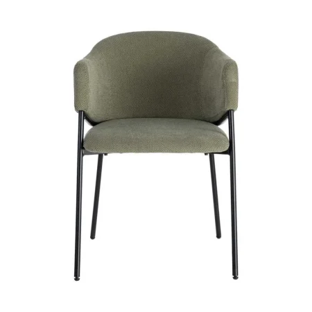 Silla verde tapizada en tejido con patas de metal 54x60x78cm - Ixia - 616032IX - foto-blanco