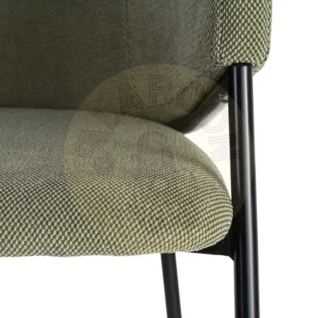 Silla verde tapizada en tejido con patas de metal 54x60x78cm - Ixia - 616032IX - foto-secundaria-1