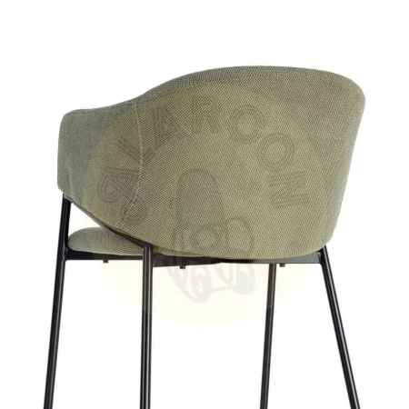 Silla verde tapizada en tejido con patas de metal 54x60x78cm - Ixia - 616032IX - foto-secundaria-2