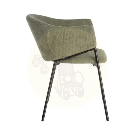 Silla verde tapizada en tejido con patas de metal 54x60x78cm - Ixia - 616032IX - foto-secundaria-3
