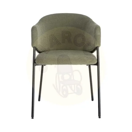 Silla verde tapizada en tejido con patas de metal 54x60x78cm - Ixia - 616032IX - foto-secundaria-6