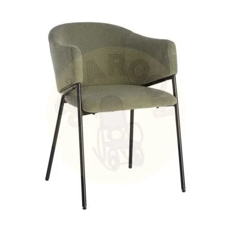 Silla verde tapizada en tejido con patas de metal 54x60x78cm - Ixia - 616032IX - foto-secundaria-9
