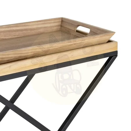 Mesita natural y negra en madera y metal 55x40x61.50cm - Ixia - 616038IX - foto-secundaria-1