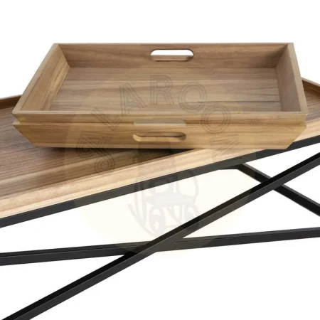 Mesa de centro en madera y metal color natural y negro 113x50x36.50cm - Ixia - 616039IX - foto-secundaria-3