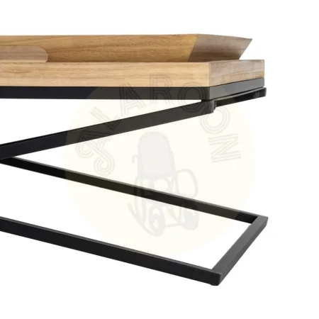 Mesa de centro en madera y metal color natural y negro 113x50x36.50cm - Ixia - 616039IX - foto-secundaria-4