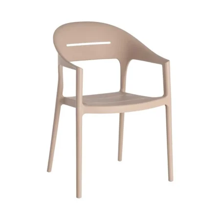 Silla apilable de polipropileno beige de uso contract apta para exterior cumple EN16139 56.50x54x83.50cm - Ixia - 616119IX - foto-blanco