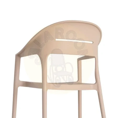 Silla apilable de polipropileno beige de uso contract apta para exterior cumple EN16139 56.50x54x83.50cm - Ixia - 616119IX - foto-secundaria-2