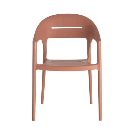 Silla apilable de polipropileno terracota apta para exterior altura asiento 45cm certificada EN16139 53.50x56x83cm - Ixia - 616120IX - foto-blanco