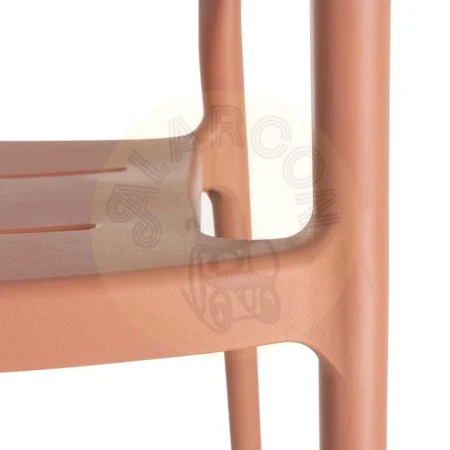 Silla apilable de polipropileno terracota apta para exterior altura asiento 45cm certificada EN16139 53.50x56x83cm - Ixia - 616120IX - foto-secundaria-1