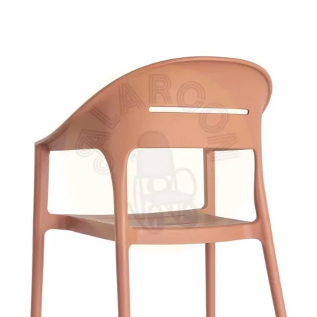 Silla apilable de polipropileno terracota apta para exterior altura asiento 45cm certificada EN16139 53.50x56x83cm - Ixia - 616120IX - foto-secundaria-2