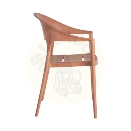 Silla apilable de polipropileno terracota apta para exterior altura asiento 45cm certificada EN16139 53.50x56x83cm - Ixia - 616120IX - foto-secundaria-3
