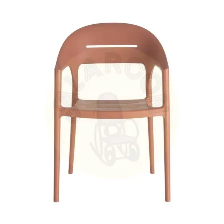Silla apilable de polipropileno terracota apta para exterior altura asiento 45cm certificada EN16139 53.50x56x83cm - Ixia - 616120IX - foto-secundaria-6