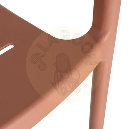 Silla apilable de polipropileno terracota apta para exterior altura asiento 45cm certificada EN16139 53.50x56x83cm - Ixia - 616120IX - foto-secundaria-7