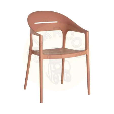 Silla apilable de polipropileno terracota apta para exterior altura asiento 45cm certificada EN16139 53.50x56x83cm - Ixia - 616120IX - foto-secundaria-9