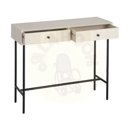 Consola crema en DM y hierro con cajones 90x35x75cm - Ixia - 616136IX - foto-secundaria-1