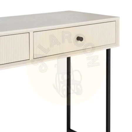 Consola crema en DM y hierro con cajones 90x35x75cm - Ixia - 616136IX - foto-secundaria-2