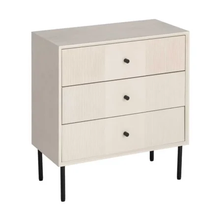 Mesita de dormitorio crema en DM con patas de hierro 61x33x66cm - Ixia - 616138IX - foto-blanco