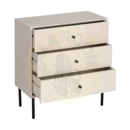 Mesita de dormitorio crema en DM con patas de hierro 61x33x66cm - Ixia - 616138IX - foto-secundaria-1