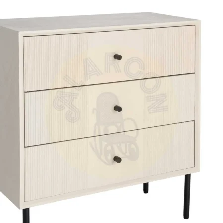 Mesita de dormitorio crema en DM con patas de hierro 61x33x66cm - Ixia - 616138IX - foto-secundaria-2
