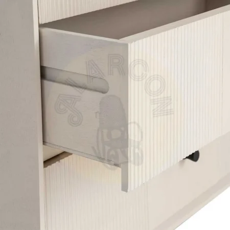 Mesita de dormitorio crema en DM con patas de hierro 61x33x66cm - Ixia - 616138IX - foto-secundaria-4