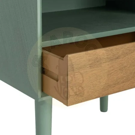 Mesita de dormitorio con cajón lacada en DM color verde 50x35x50cm - Ixia - 616146IX - foto-secundaria-4
