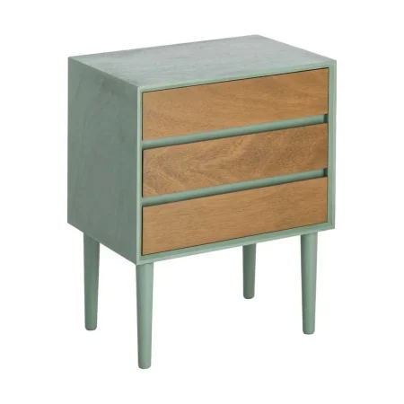 Mesita de dormitorio verde en DM con cajón 50x35x62.50cm - Ixia - 616147IX - foto-blanco