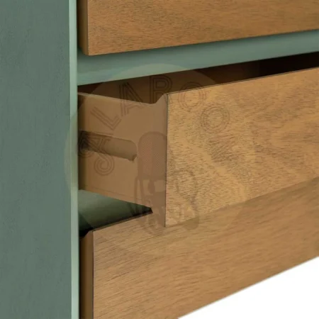 Mesita de dormitorio verde en DM con cajón 50x35x62.50cm - Ixia - 616147IX - foto-secundaria-4