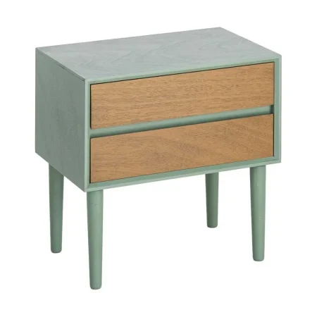 Mesita de dormitorio verde en DM con cajón 50x35x50cm - Ixia - 616148IX - foto-blanco