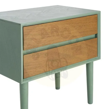 Mesita de dormitorio verde en DM con cajón 50x35x50cm - Ixia - 616148IX - foto-secundaria-2