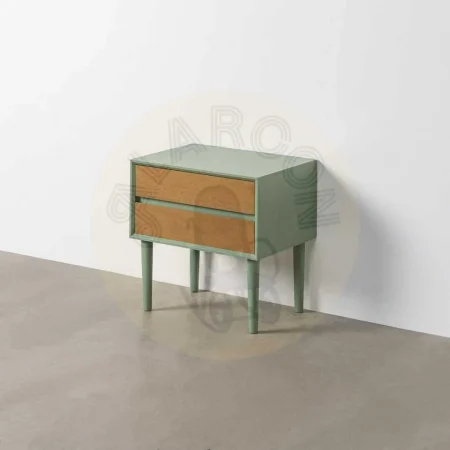 Mesita de dormitorio verde en DM con cajón 50x35x50cm - Ixia - 616148IX - foto-secundaria-7