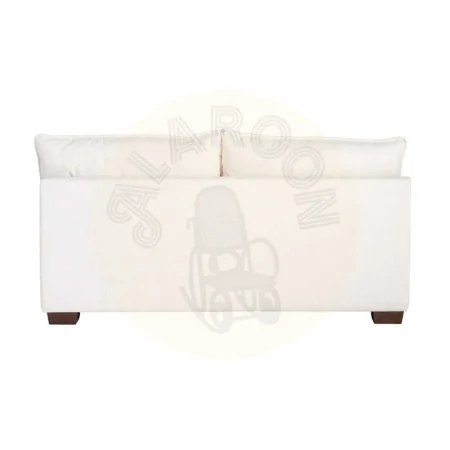 Sofá 2 plazas crema en tejido poliéster y lino asientos con doble pluma cojines desenfundables 178x101x71cm - Ixia - 616161IX - foto-secundaria-2