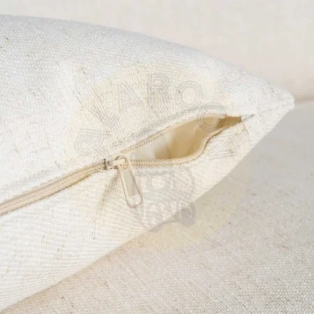 Sofá 4 plazas crema en tejido 92% poliéster 8% lino con relleno de doble pluma y cojines desenfundables 282x101x71cm - Ixia - 616162IX - foto-secundaria-7