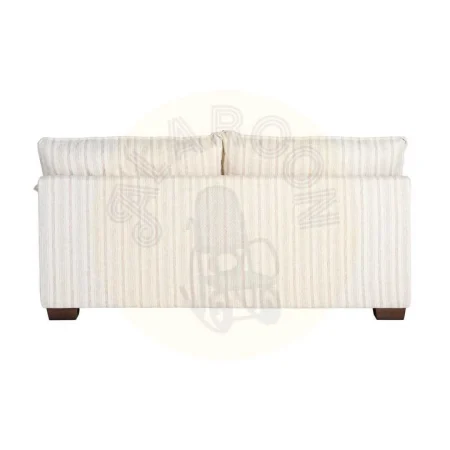 Sofá 2 plazas en tejido crema a rayas con asientos de doble pluma y cojines desenfundables 178x101x71cm - Ixia - 616163IX - foto-secundaria-2