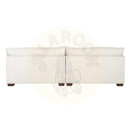 Sofá 4 plazas rayas crema en tejido 92% poliéster 8% lino con asientos doble pluma y cojines desenfundables altura asiento 50cm altura respaldo 48cm 282x101x71cm - Ixia - 616164IX - foto-secundaria-2