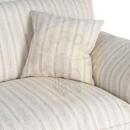 Sofá 4 plazas rayas crema en tejido 92% poliéster 8% lino con asientos doble pluma y cojines desenfundables altura asiento 50cm altura respaldo 48cm 282x101x71cm - Ixia - 616164IX - foto-secundaria-6