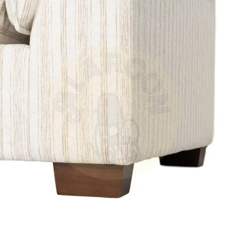 Sofá 4 plazas rayas crema en tejido 92% poliéster 8% lino con asientos doble pluma y cojines desenfundables altura asiento 50cm altura respaldo 48cm 282x101x71cm - Ixia - 616164IX - foto-secundaria-8