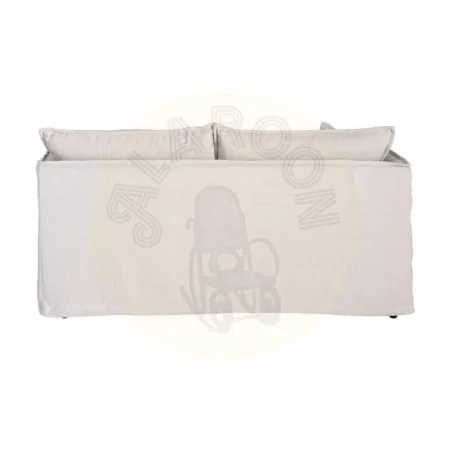 Sofá 2 plazas tapizado en tejido crema 100% poliéster con asientos de doble pluma desenfundable 181x103x72cm - Ixia - 616165IX - foto-secundaria-2
