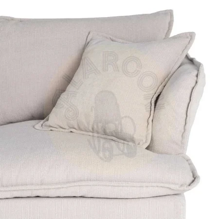 Sofá 2 plazas tapizado en tejido crema 100% poliéster con asientos de doble pluma desenfundable 181x103x72cm - Ixia - 616165IX - foto-secundaria-8