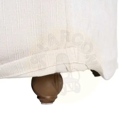 Sofá 3 plazas crema en tejido 100% poliéster con relleno doble pluma desenfundable 221x103x72cm - Ixia - 616166IX - foto-secundaria-8