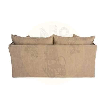 Sofá 2 plazas beige oscuro en tejido 100% poliéster con relleno doble pluma completamente desenfundable 181x103x72cm - Ixia - 616167IX - foto-secundaria-2