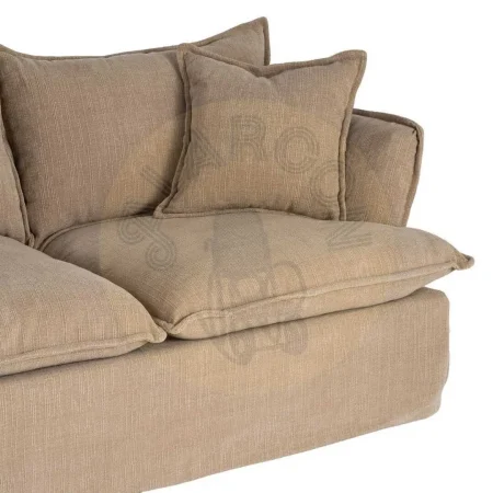 Sofá 2 plazas beige oscuro en tejido 100% poliéster con relleno doble pluma completamente desenfundable 181x103x72cm - Ixia - 616167IX - foto-secundaria-3