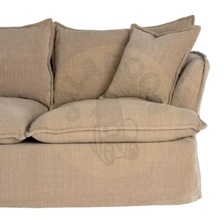 Sofá 2 plazas beige oscuro en tejido 100% poliéster con relleno doble pluma completamente desenfundable 181x103x72cm - Ixia - 616167IX - foto-secundaria-7