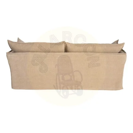 Sofá 3 plazas beige oscuro tejido 100% poliéster relleno doble pluma totalmente desenfundable 221x103x72cm - Ixia - 616168IX - foto-secundaria-2