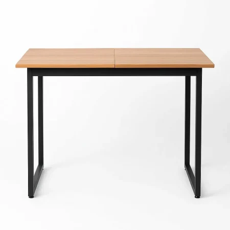 Mesa extensible natural en DM y metal para salón 120x80x76cm - Ixia - 616169IX - foto-blanco